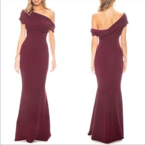 Katie May Hannah Off Shoulder Crepe Gown Dress - worn ONCE